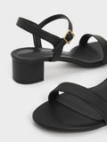 CHARLES & KEITH Block Heel Ankle-Strap Sandals Black