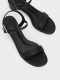 CHARLES & KEITH Block Heel Ankle-Strap Sandals Black