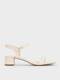 CHARLES & KEITH Block Heel Ankle-Strap Sandals White