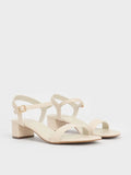 CHARLES & KEITH Block Heel Ankle-Strap Sandals White