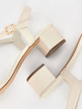 CHARLES & KEITH Block Heel Ankle-Strap Sandals White