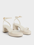 CHARLES & KEITH Thin-Strap Block Heel Sandals Chalk