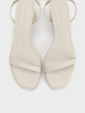CHARLES & KEITH Thin-Strap Block Heel Sandals Chalk