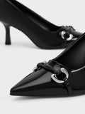 CHARLES & KEITH  Metallic Accent Pointed-Toe Pumps Black Box