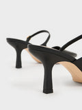 CHARLES & KEITH Buckle-Strap Heeled Mules Black