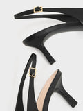 Metallic-Accent Slingback Pumps Black