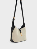 CHARLES & KEITH Women Wisteria Canvas Belted Shoulder Bag_Multi