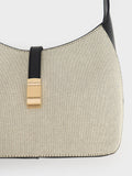 CHARLES & KEITH Women Wisteria Canvas Belted Shoulder Bag_Multi