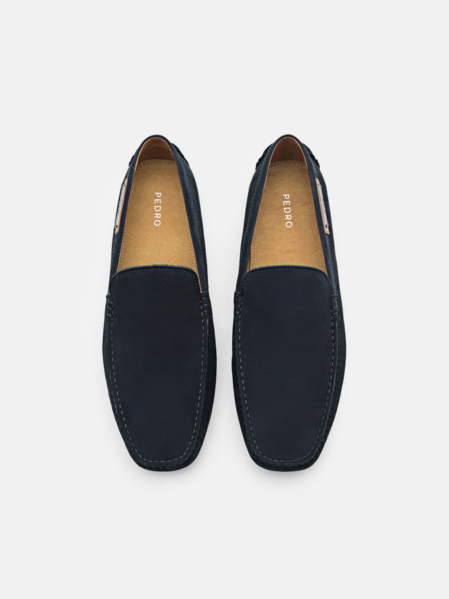 PEDRO Bryce Nubuck Driving Shoes-Navy