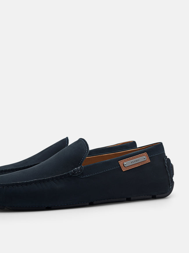 PEDRO Bryce Nubuck Driving Shoes-Navy