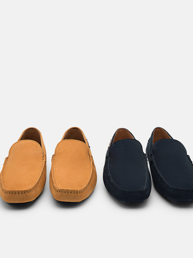 PEDRO Bryce Nubuck Driving Shoes-Navy