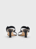 CHARLES & KEITH Women Woven Buckle Heeled Mules Black