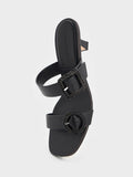CHARLES & KEITH Woven-Buckle Heeled Mules Black
