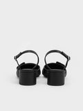 CHARLES & KEITH Woven-Buckle Slingback Pumps Black
