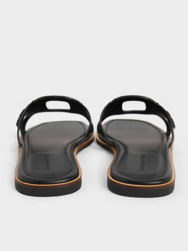CHARLES & KEITH_Easley Cut-Out Slide Sandals_Black