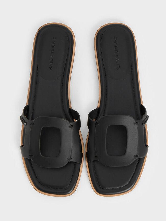 CHARLES & KEITH_Easley Cut-Out Slide Sandals_Black