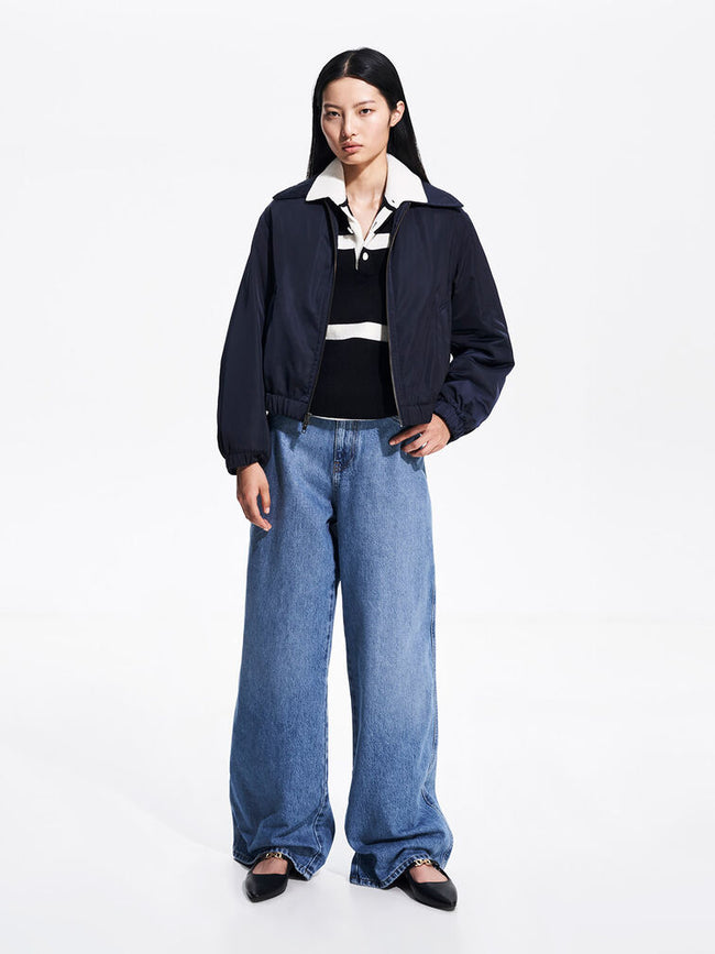 CHARLES & KEITH Metallic-Accent Pointed-Toe Slingback Flats Black