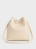 CHARLES & KEITH Women Leia Knotted Bucket Bag_Beige
