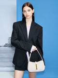 CHARLES & KEITH Women Cesia Metallic-Accent Shoulder Bag_Cream
