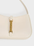 CHARLES & KEITH Women Cesia Metallic-Accent Shoulder Bag_Cream