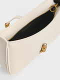 CHARLES & KEITH Women Cesia Metallic-Accent Shoulder Bag_Cream