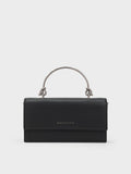 Kristine Sculptural-Handle Long Wallet_Noir