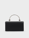 Kristine Sculptural-Handle Long Wallet_Noir