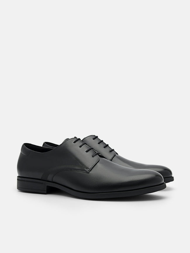 PEDRO Altitude Lightweight Embossed Leather Derby Shoes - Black