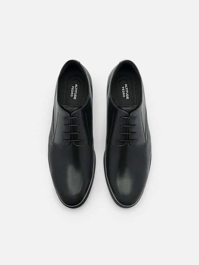 PEDRO Altitude Lightweight Embossed Leather Derby Shoes - Black