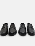 PEDRO Altitude Lightweight Embossed Leather Derby Shoes - Black