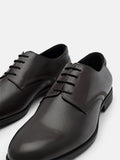 PEDRO Altitude Lightweight Embossed Leather Derby Shoes - Dark Brown