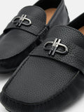 PEDRO Icon Leather Driving Shoes-Black