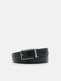 PEDRO Embossed Leather Reversible Pin Belt-Black