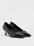 CHARLES & KEITH_Patent Pointed-Toe Kitten-Heel Pumps _Black Box