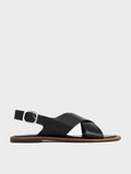 Crossover-Strap Slingback Sandals_Black
