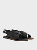 Crossover-Strap Slingback Sandals_Black