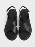 Crossover-Strap Slingback Sandals_Black