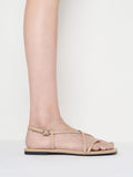 CHARLES & KEITH Metallic Square-Toe Strappy Thong Sandals_Nude