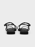 CHARLES & KEITH Square-Toe Strappy Thong Sandals_Black Box