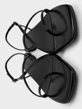CHARLES & KEITH Square-Toe Strappy Thong Sandals_Black Box