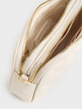 CHARLES & KEITH Mini Apfra Quilted Crossbody Bag Cream