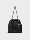 CHARLES & KEITH Caia Chain-Handle Tote Bag_Noir