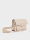 CHARLES & KEITH Adelie Envelope Crossbody Bag Oat