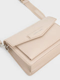 CHARLES & KEITH Adelie Envelope Crossbody Bag Oat