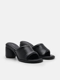PEDRO Meissa Leather Heel Sandals-Black