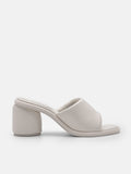PEDRO Meissa Leather Heel Sandals-Chalk
