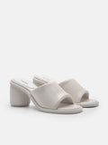 PEDRO Meissa Leather Heel Sandals-Chalk