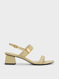 CHARLES & KEITH Yvette Double-Strap Heeled Sandals_Green