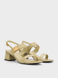 CHARLES & KEITH Yvette Double-Strap Heeled Sandals_Green