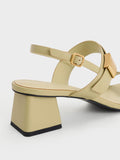 CHARLES & KEITH Yvette Double-Strap Heeled Sandals_Green